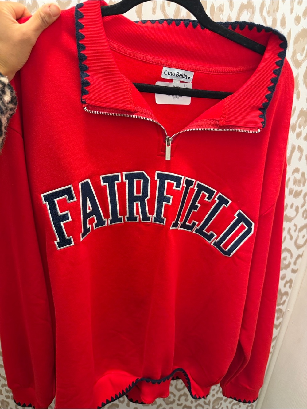 Ciao Bella Fairfield Red Quarter-Zip Sweatshirt
